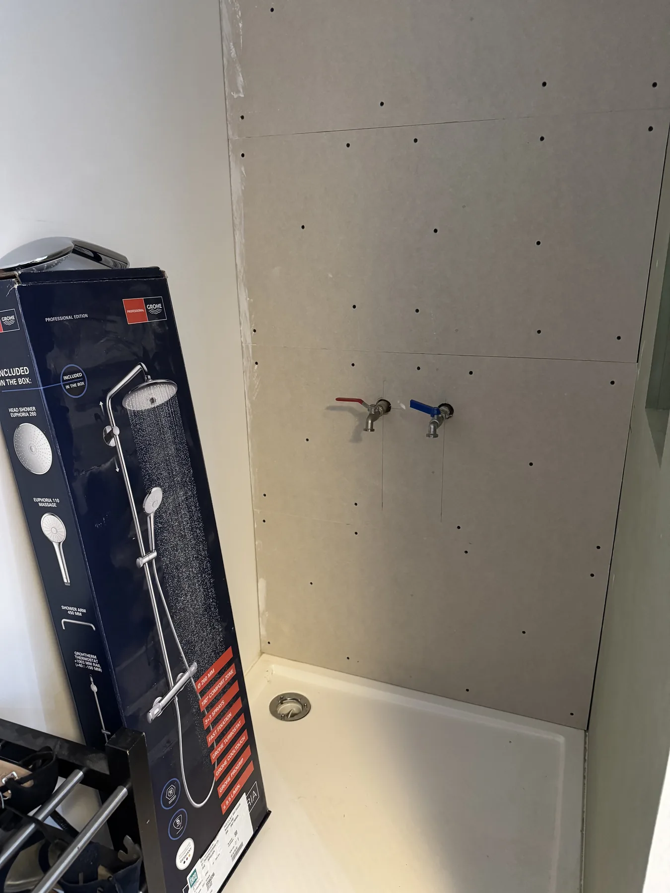 Technische voorbereiding in de badkamer